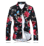 Mens Red Floral Shirt - Presidential Brand (R)