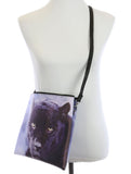 BLACK PUMA PRINT VINYL CROSSBODY CLUTCH - Presidential Brand (R)