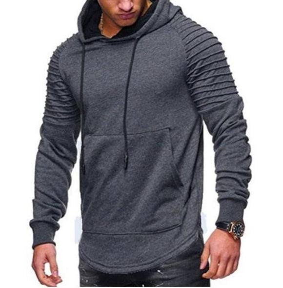 Mens Slim Fit Biker Hoodie in Dark Gray - Presidential Brand (R)