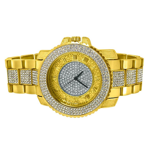 Gold Greek Hour Hip Hop Watch - Presidential Brand (R)