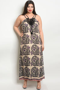 Women's Plus Size Sleeveless Scoop Neck Printed Maxi Dress(6 pcs/ Bundle) - Presidential Brand (R)