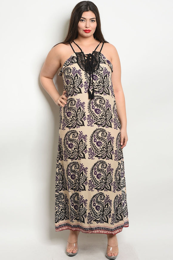Women's Plus Size Sleeveless Scoop Neck Printed Maxi Dress(6 pcs/ Bundle) - Presidential Brand (R)
