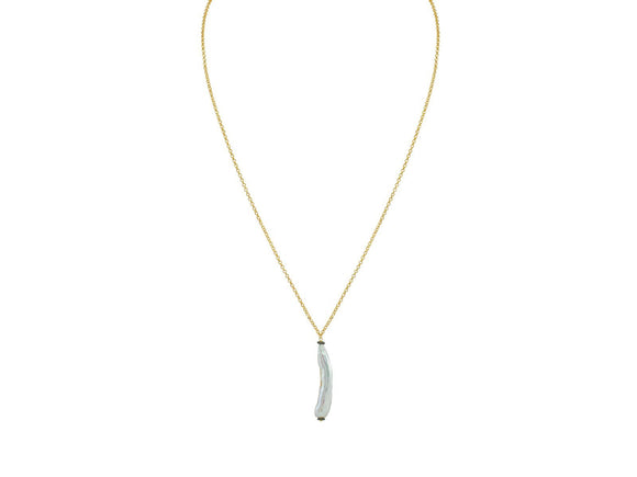 River Pearl Pendant Necklace in Sterling Silver: Length, 24 Inches - Presidential Brand (R)