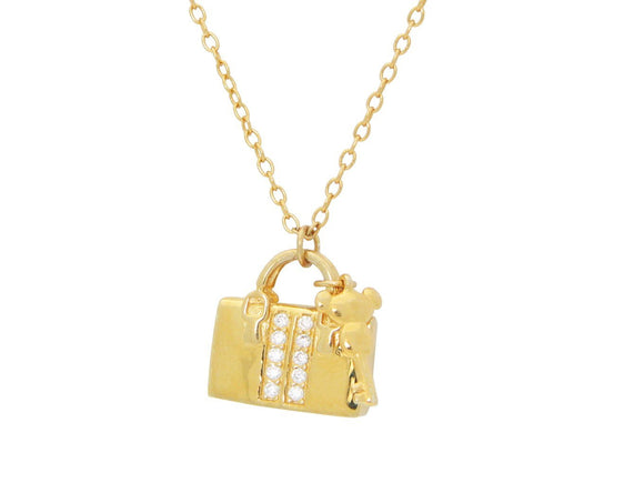 Fifth Avenue Sparkling Purse Pendant Necklace, 16