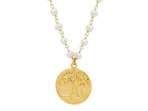 Golden Tree of Life & Pearls Necklace - Presidential Brand (R)