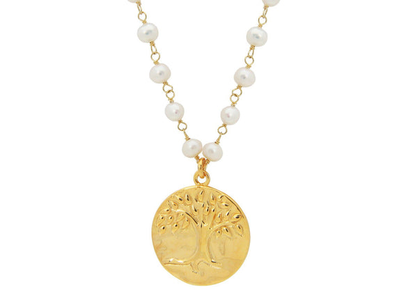 Golden Tree of Life & Pearls Necklace - Presidential Brand (R)
