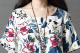 Womens Breezy Linen Floral Dress - Presidential Brand (R)