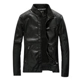 Mens Vegan Leather Black Biker Jacket - Presidential Brand (R)