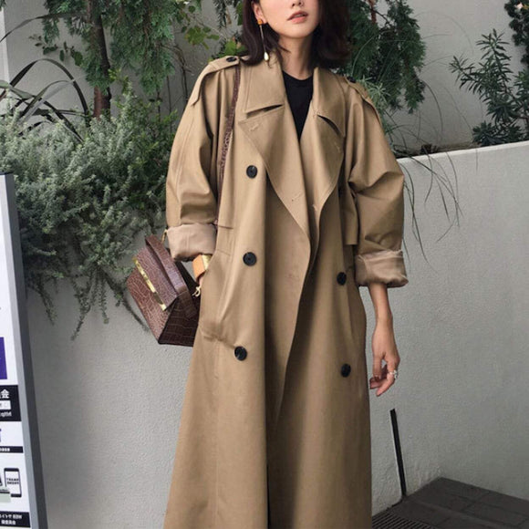 Womens Double Breasted Long Trench - Presidential Brand (R)
