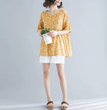 Womens Floral Yellow Top - Presidential Brand (R)