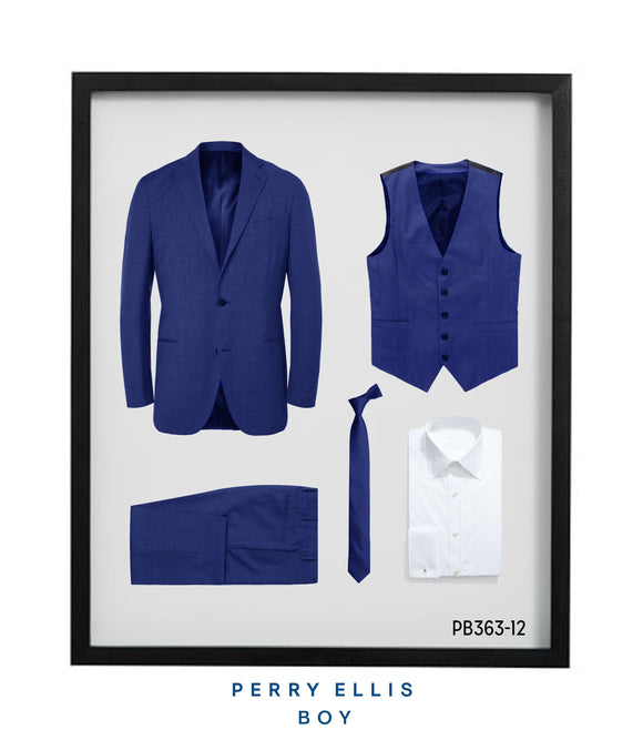 PB363-12 Perry Ellis Boys Suit Royal Blue Suits - Presidential Brand (R)