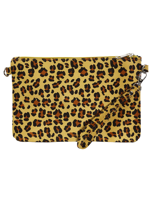 LEOPARD PRINT CLUTCH MAKEUP POUCH - Presidential Brand (R)