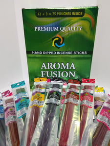 Aroma Fusion 75 Count Hand-Dipped Incense Display - Presidential Brand (R)