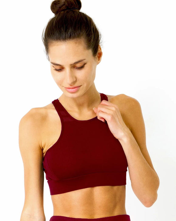 Ashton Sports Bra - Maroon - Presidential Brand (R)