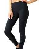 Athletique Low-Waisted Ribbed Leggings With Hidden Pocket and Mesh Panels - Presidential Brand (R)