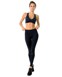 Athletique Low-Waisted Ribbed Leggings With Hidden Pocket and Mesh Panels - Presidential Brand (R)
