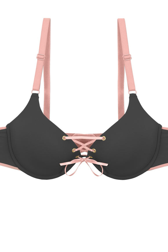 Ladies two tone tie up bra - Presidential Brand (R)