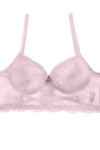 Ladies floral overlay long line bra w/underwire - Presidential Brand (R)
