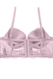 Ladies floral overlay long line bra w/underwire - Presidential Brand (R)