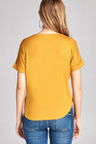 Ladies fashion short sleeve surplice v-neck rayon spandex crepe top - Presidential Brand (R)