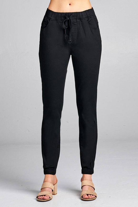 Ladies fashion waist drawstring elastic hem pants - Presidential Brand (R)