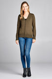 Ladies fashion long sleeve v-neck classic sweater cardigan - Presidential Brand (R)