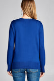 Ladies fashion long sleeve v-neck classic sweater cardigan - Presidential Brand (R)