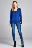 Ladies fashion long sleeve v-neck classic sweater cardigan - Presidential Brand (R)