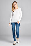 Ladies fashion long sleeve crew neck classic sweater - Presidential Brand (R)