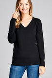 Ladies fashion long sleeve v-neck classic sweater - Presidential Brand (R)
