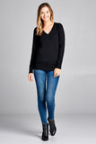 Ladies fashion long sleeve v-neck classic sweater - Presidential Brand (R)