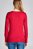 Ladies fashion long sleeve v-neck classic sweater - Presidential Brand (R)