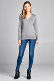 Ladies fashion long sleeve v-neck classic sweater - Presidential Brand (R)