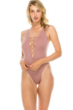 Ladies fashion criss cross front straps seamless bodysuit - Presidential Brand (R)