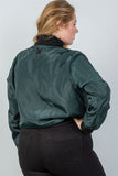 Ladies fashion plus size criss-cross sides bomber jacket - Presidential Brand (R)