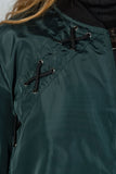 Ladies fashion plus size criss-cross sides bomber jacket - Presidential Brand (R)