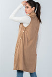 Ladies fashion knee length sleeveless open front cardigan - Presidential Brand (R)