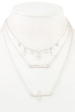 Ladies fashion multi cross dangle layered necklace - Presidential Brand (R)