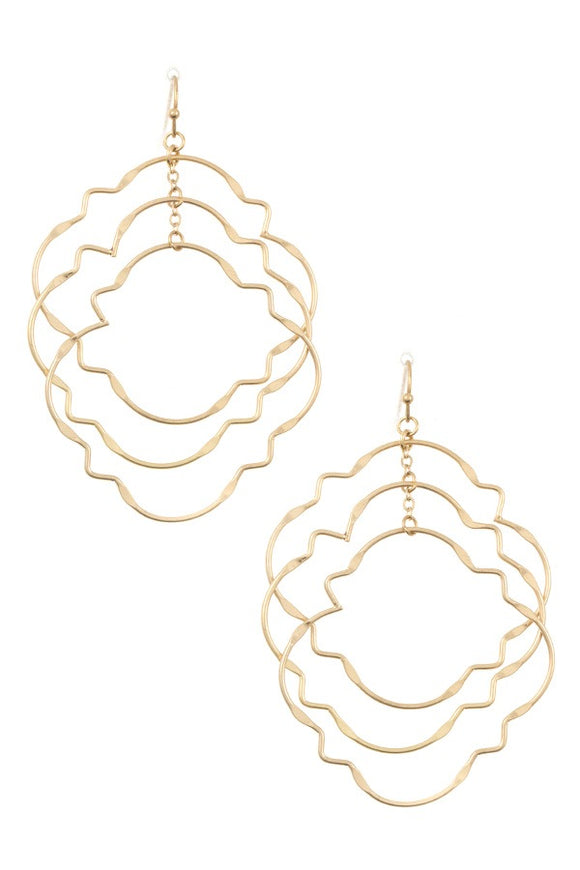 Ladies fashion multi link quatrefoil dangle earring - Presidential Brand (R)