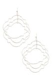 Ladies fashion multi link quatrefoil dangle earring - Presidential Brand (R)