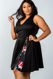 Ladies fashion plus size v neckline side zip design dress - Presidential Brand (R)