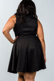 Ladies fashion plus size v neckline side zip design dress - Presidential Brand (R)
