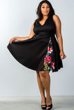 Ladies fashion plus size v neckline side zip design dress - Presidential Brand (R)
