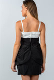 Ladies fashion white and black colorblock mini dress - Presidential Brand (R)