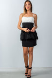 Ladies fashion white and black colorblock mini dress - Presidential Brand (R)