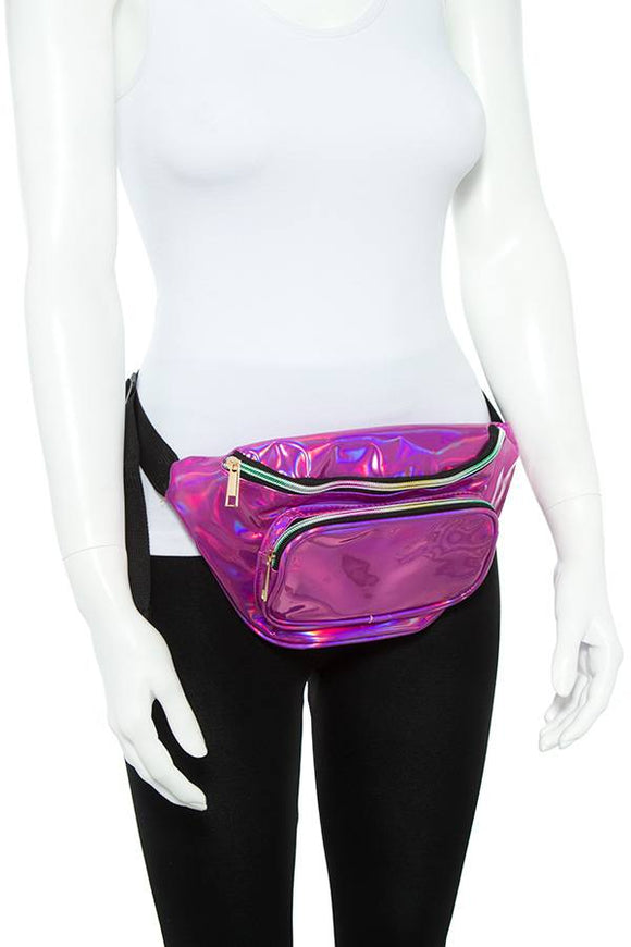 Ladies fashion holographic shiny fanny pack - Presidential Brand (R)