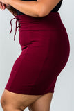 Ladies fashion plus size self tie lace up pencil mini skirt - Presidential Brand (R)