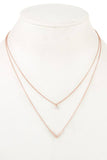 Ladies fashion cz stone v pendant layered necklace - Presidential Brand (R)
