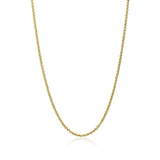 Yellow Gold Flashed Sterling Silver 1mm Thin Cable Rolo Chain Necklace, 20 Inches - Presidential Brand (R)