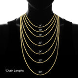 Yellow Gold Flashed Sterling Silver 1mm Thin Cable Rolo Chain Necklace, 20 Inches - Presidential Brand (R)